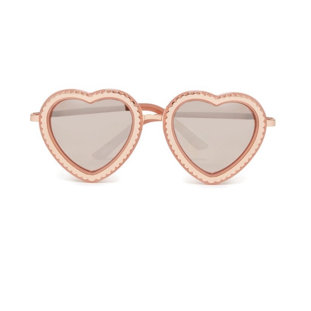 NEW Rose Gold Bando Heart Scalloped Sunglasses
